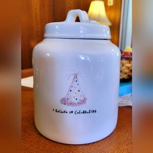 Rae Dunn I Believe In Celebrating Lidded Jar